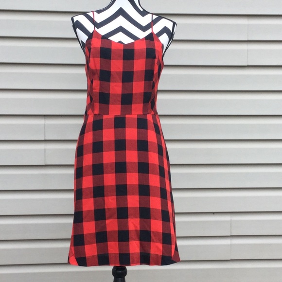 NWT Kensie Red Buffalo Check Dress - Picture 5 of 7
